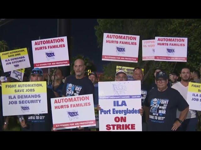 ⁣Striking dock workers at PortMiami, Port Everglades demand higher wages