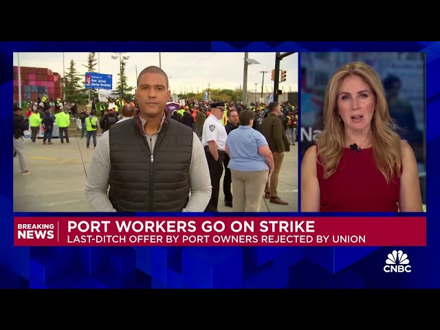 ⁣U.S. port workers go on strike: Here's what to know