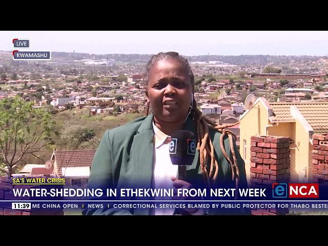 ⁣Water-shedding in eThekwini from next week