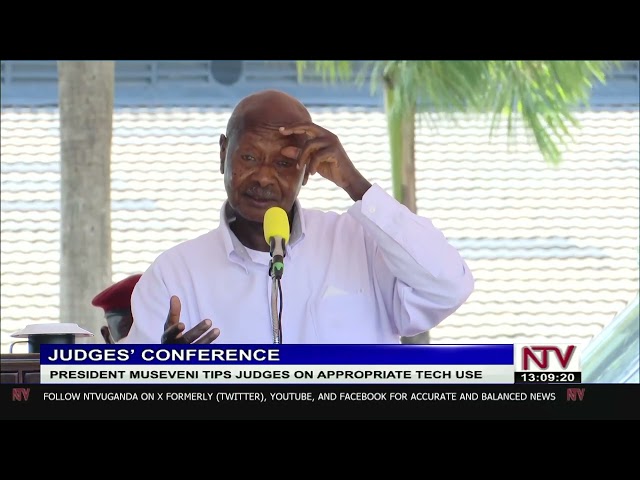 ⁣President Museveni advises on appropriate technology use at judges' conference