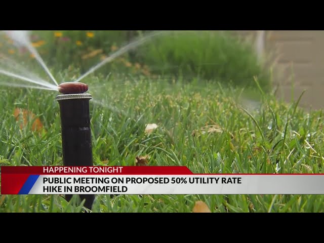 ⁣Broomfield discussing proposed 50% utility hike