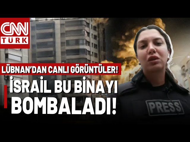 ⁣İsrail'in Vurduğu Bina Alev Alev Yanıyor! İşte Lübnan'daki O Binanın Görüntüleri!