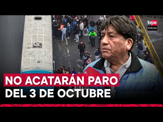 ⁣Coordinadora de empresas de transporte urbano de Lima y Callao no acatará paro del 3 de octubre