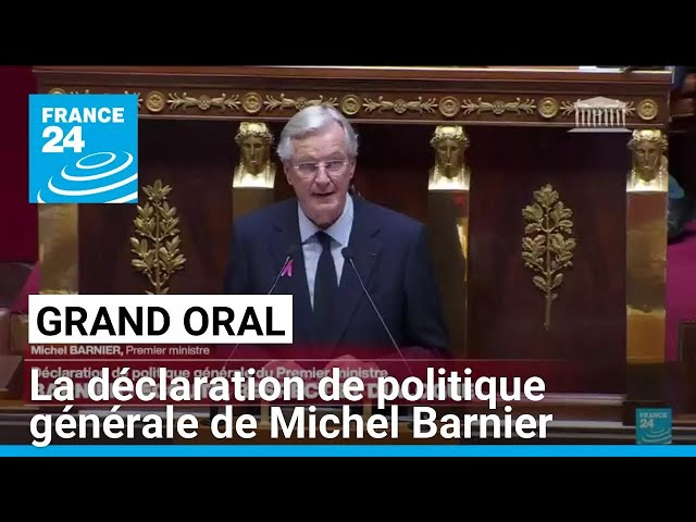 ⁣Le Premier ministre Michel Barnier présente sa feuille de route à l'Assemblée nationale