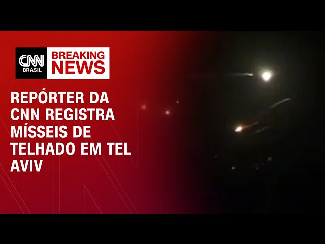 ⁣Repórter da CNN registra mísseis de telhado em Tel Aviv | CNN 360°