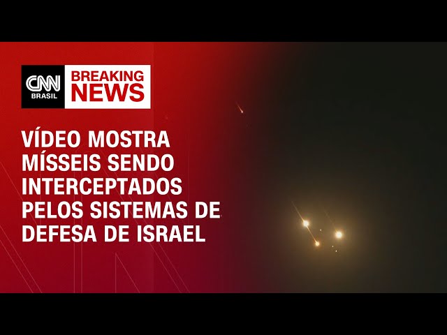 ⁣Vídeo mostra mísseis sendo interceptados pelos sistemas de defesa de Israel | CNN Brasil