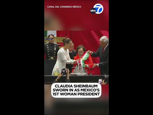 ⁣Claudia Sheinbaum sworn in as Mexico's 1st woman president