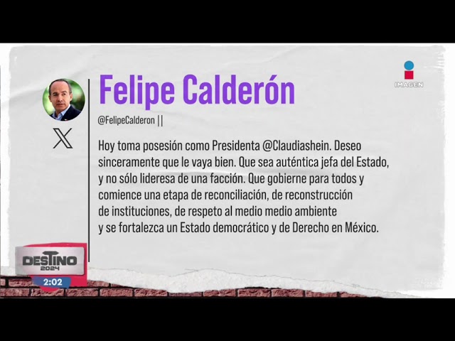 ⁣Calderón y Peña Nieto se pronuncian sobre Claudia Sheinbaum | Destino 2024