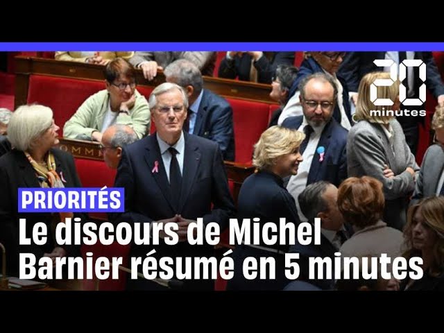 ⁣Le discours de Michel Barnier résumé en cinq minutes