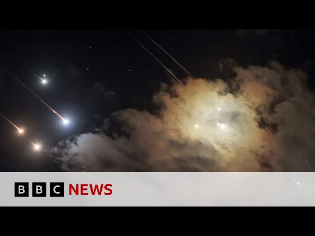 ⁣Iran launches barrage of missiles at Israel | BBC News