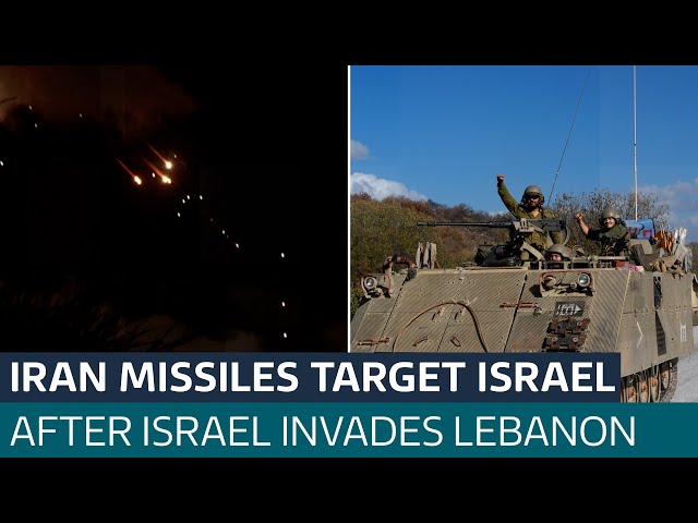 ⁣Iran launches missile barrage into Israel after Israeli invasion of Lebanon | ITV News