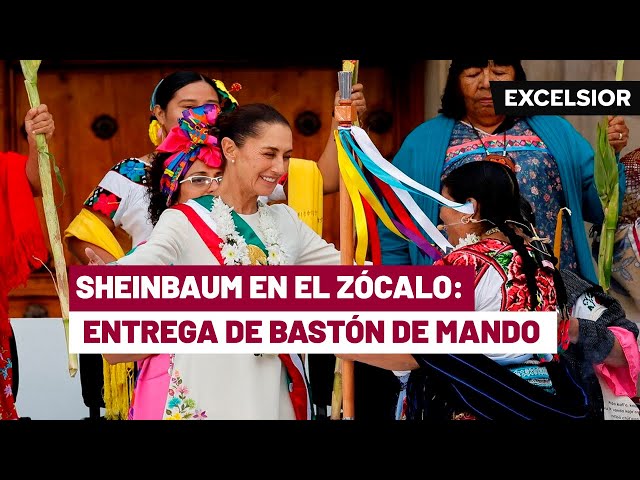 ⁣Claudia Sheinbaum recibió el bastón de mando en el Zócalo de la CDMX