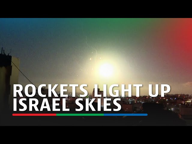 ⁣People run for shelter as rockets from Iran fill sky over Jerusalem