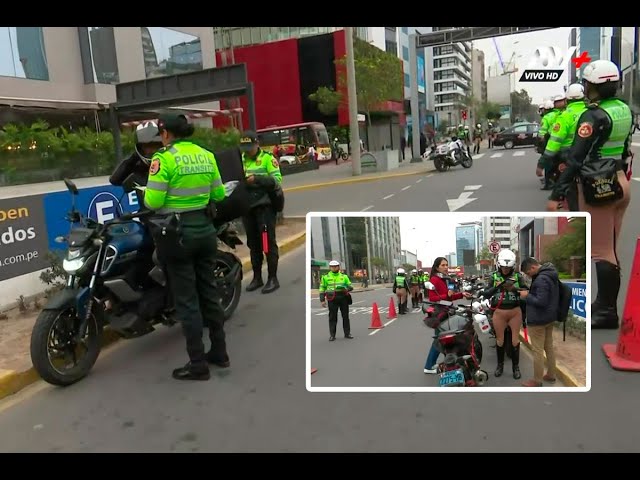 ⁣PNP realiza operativo de control de identidad a motociclistas en San Isidro