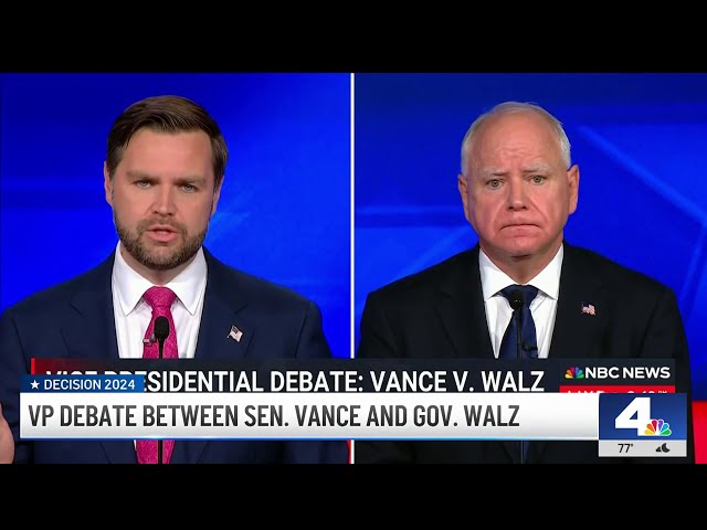 ⁣Walz, Vance clash during vice presidential debate