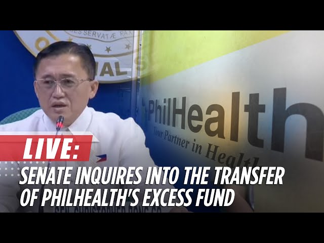 ⁣Senate holds inquiry into the transfer of PhilHealth's excess fund to the Bureau of Treasury