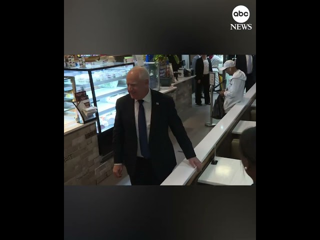 ⁣Tim and Gwen Walz grab a bite to eat after vice presidential debate