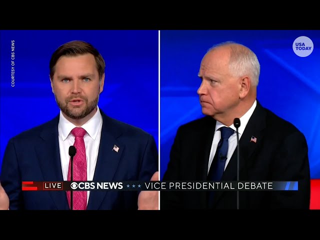 ⁣VP debate: Vance, Walz on gun laws, school shootings | USA TODAY