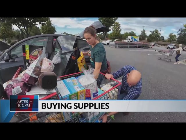 ⁣People stocking up on supplies to send to mountain communities impacted by Helene