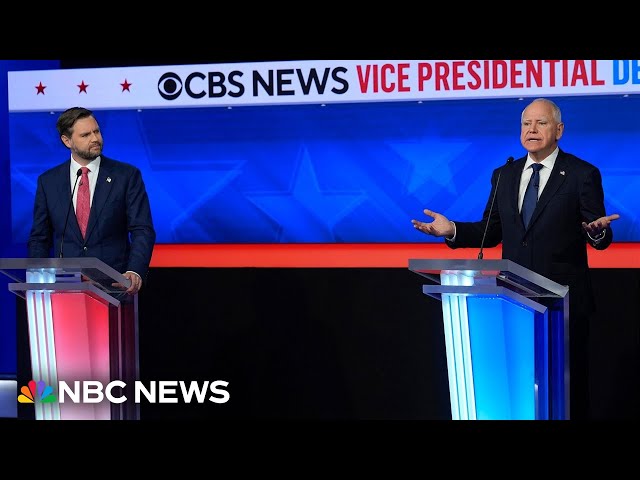 ⁣Watch the vice presidential debate between Vance and Walz in 3 minutes