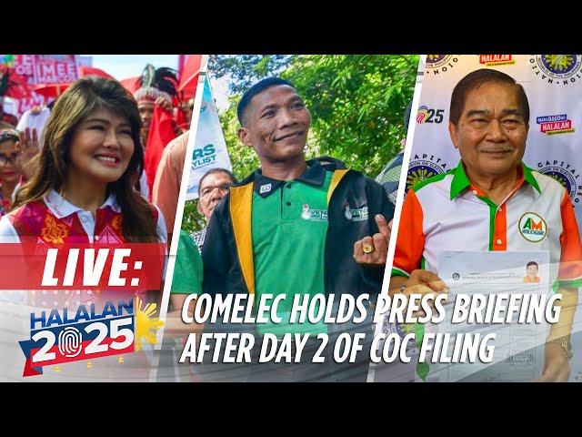 ⁣LIVE: Comelec holds press briefing following day 2 of filing of candidacy | ABS-CBN News