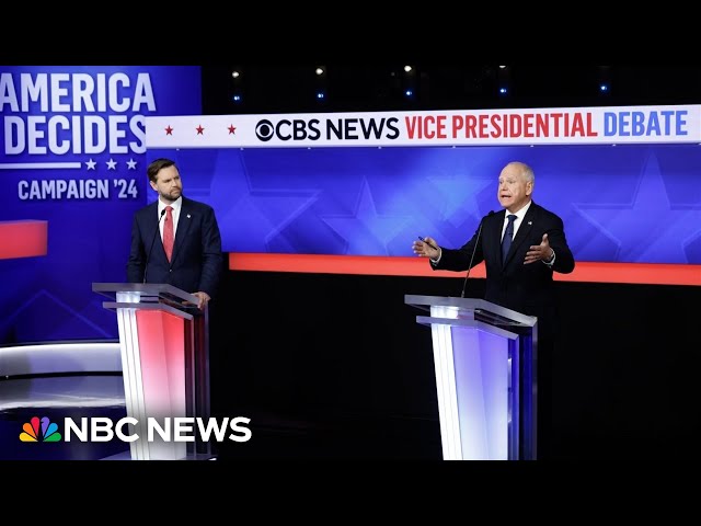 ⁣WATCH: Full vice presidential debate between JD Vance and Tim Walz