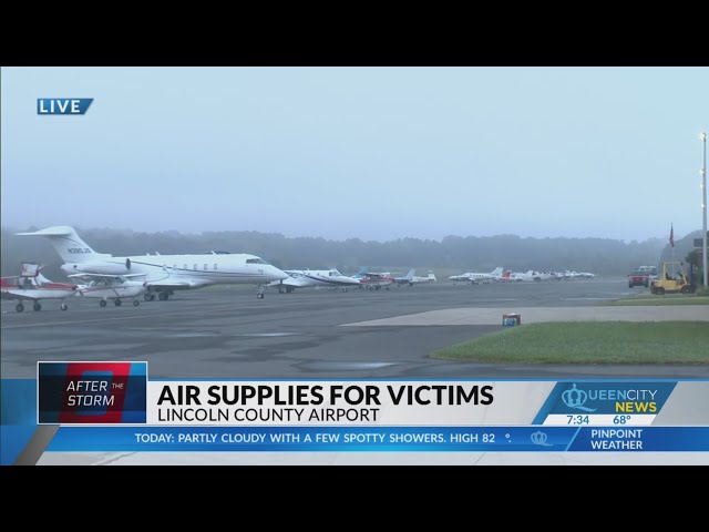 ⁣Pilots at Lincoln Co. airport delivering storm relief