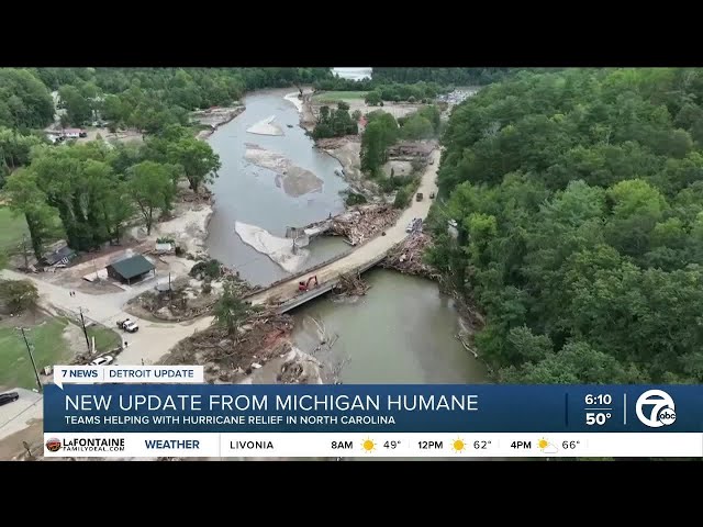 ⁣New update from Michigan Humane on hurricane relief in North Carolina