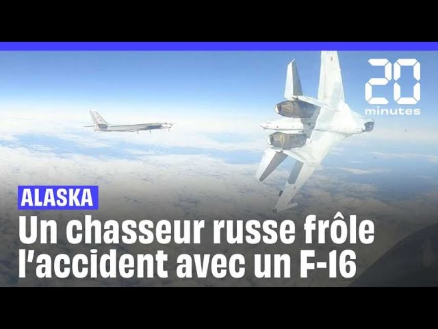 ⁣Alaska : Un avion de chasse russe frôle l'accident avec un F-16 américain #SHORTS