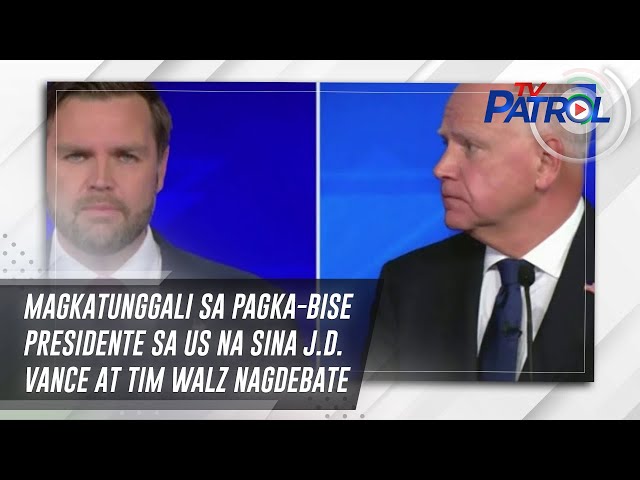 ⁣Magkatunggali sa pagka-bise presidente sa US na sina J.D. Vance at Tim Walz nagdebate | TV Patrol