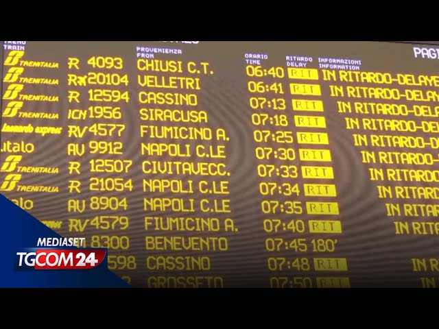 ⁣Guasto tra Termini e Tiburtina: cancellati oltre 100 treni