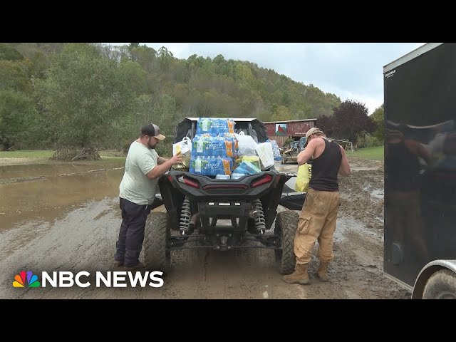 ⁣ATVs deliver vital supplies to stranded North Carolina Helene victims