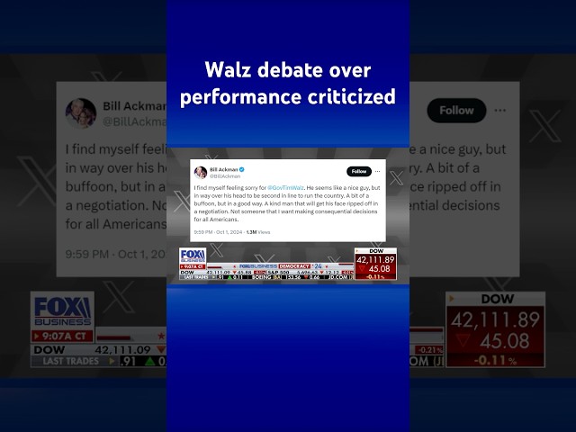 ⁣Billionaire feels sorry for Tim Walz in post reacting to VP debate #shorts