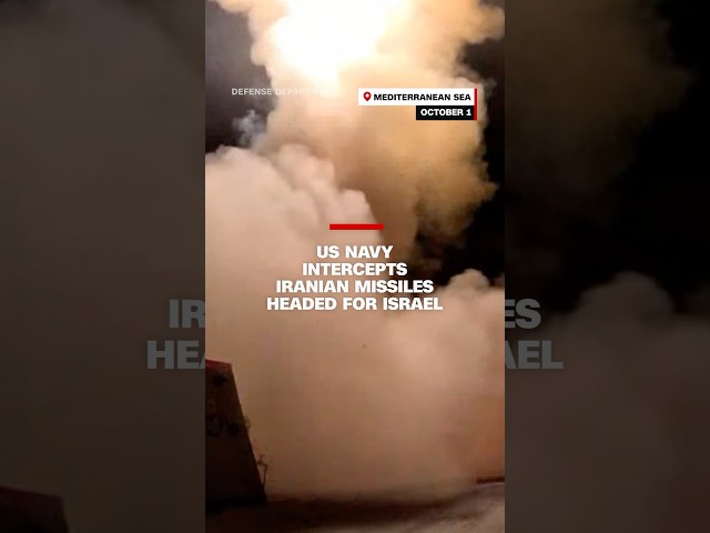 ⁣US Navy intercepts Iranian missiles headed to Israel