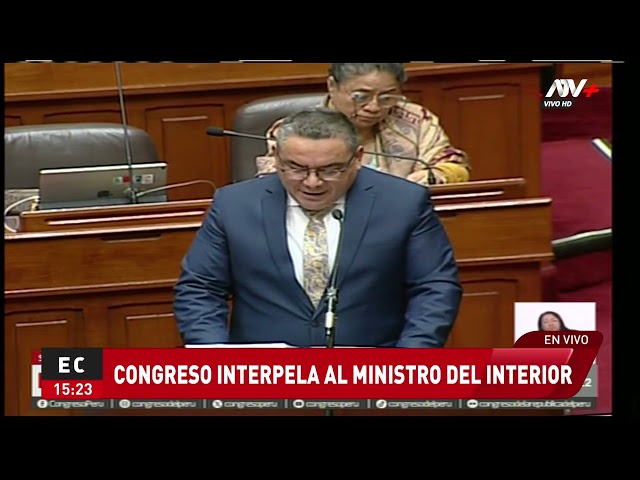 ⁣Ministro del Interior responde pliego interpelatorio ante el Congreso