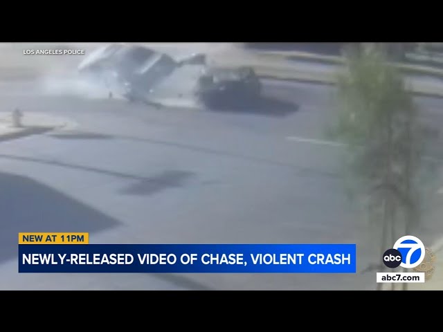 ⁣Chase: LAPD video shows fleeing suspect in BMW slam into driver in Chinatown