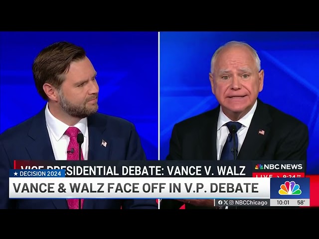 Vance, Walz focus attacks on top of tickets in VP debate