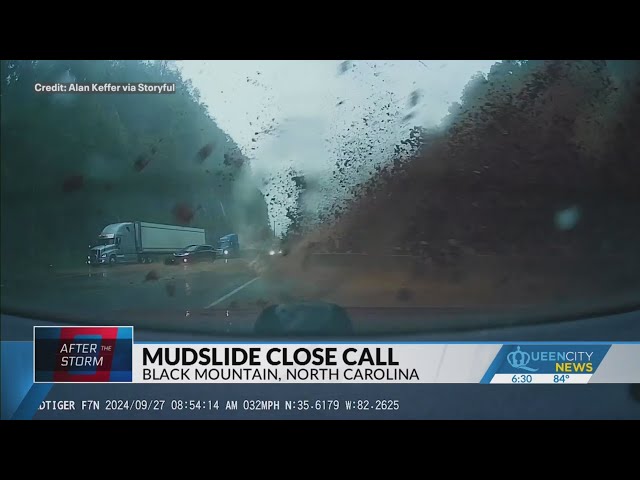 Video: Couple dodges NC mudslide during Helene