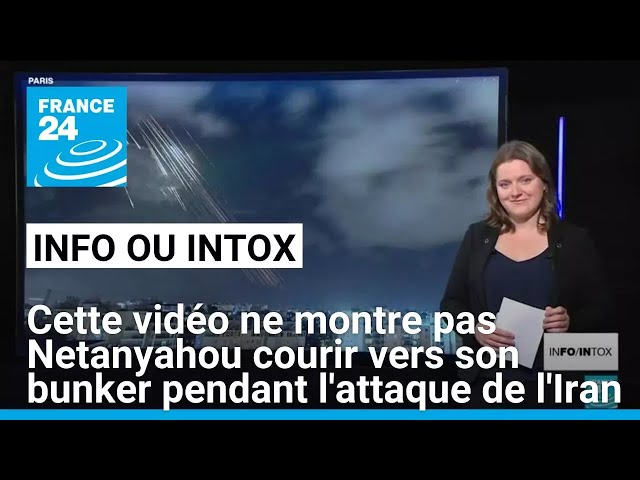 ⁣Attaque iranienne sur Israël : non, cette vidéo ne montre pas Netanyahou courir vers son bunker