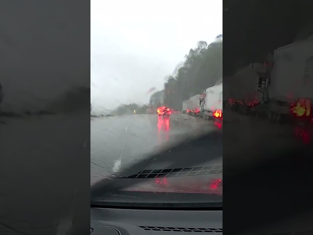 ⁣Couple narrowly avoids landslide on North Carolina highway