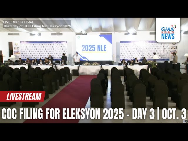 ⁣LIVE: COC filing for Eleksyon 2025 - Day 3 (Oct. 3, 2024)