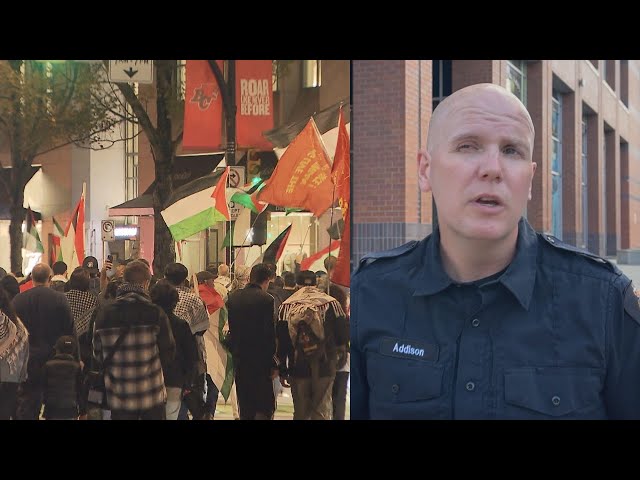 ⁣VPD makes arrest after violence at protest