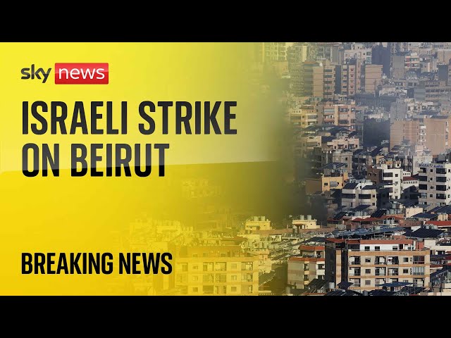 ⁣Watch live: Lebanon skyline as six people killed in Israeli strike on Beirut block of flats