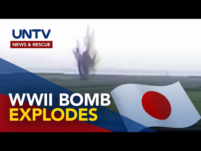 ⁣World War II bomb na nakabaon sa Japanese airport, sumabog