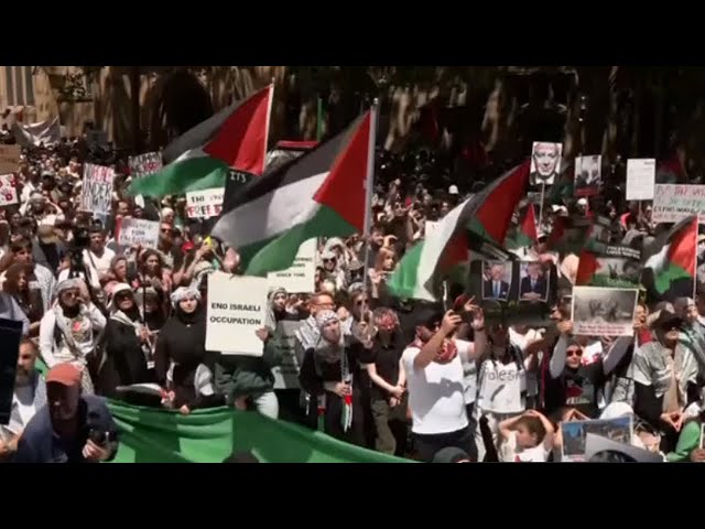 ⁣Pro-Palestine protesters abandon October 7 rally in Sydney