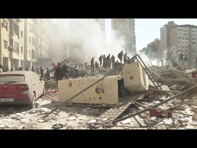 ⁣Desolation grips suburban Beirut after Israeli airstrikes