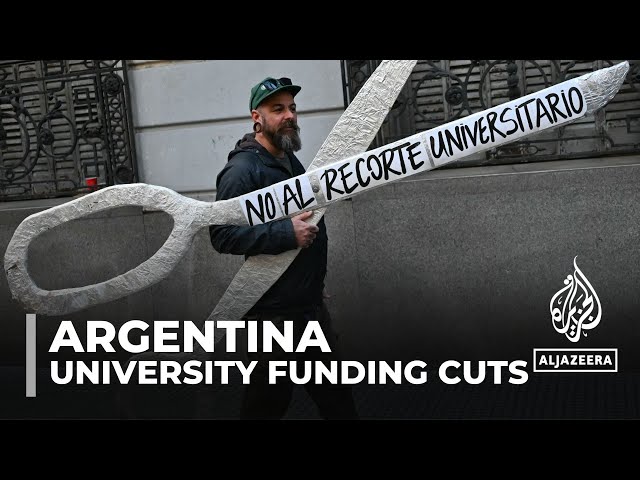 ⁣Argentina university funding cuts: Staff and students march across the country