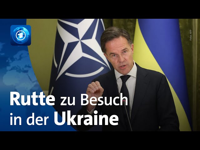 ⁣NATO-Generalsekretär Rutte spricht in Kiew mit Selenskyj