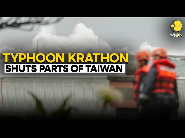 ⁣Typhoon Krathon Live: Four Dead As Typhoon Makes Landfall In Taiwan, 4,000 evacuated | WION News