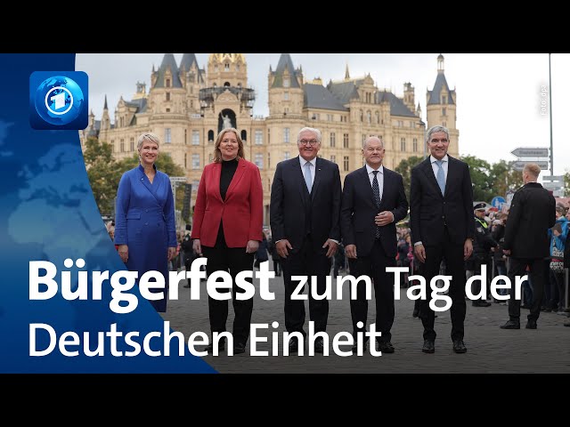 ⁣Bundeskanzler Scholz in Schwerin beim Bürgerfest zum Tag der Deutschen Einheit